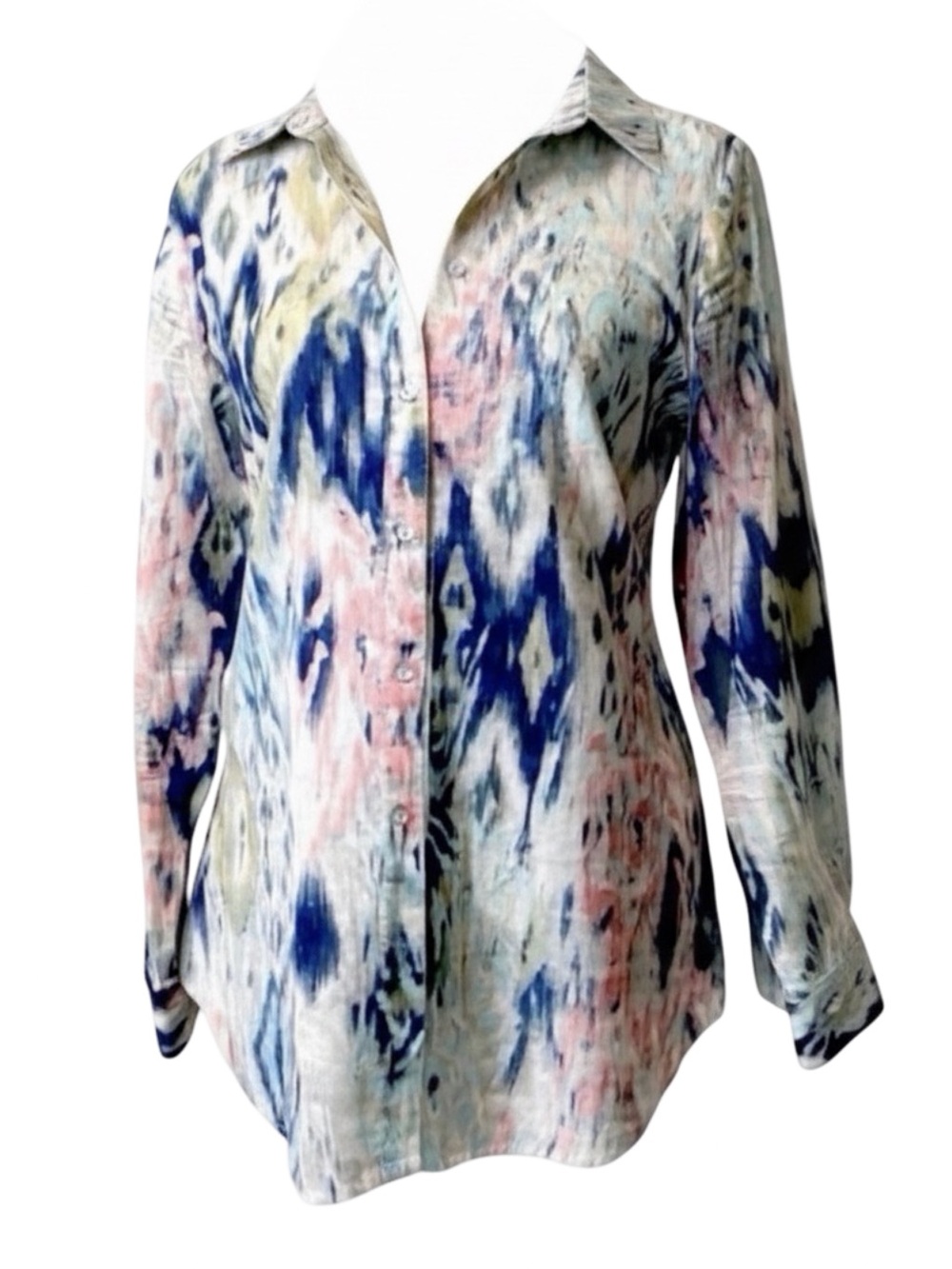 Chico's Women's No-Iron Paisley Print Long-Sleeve Shirt. Size 0 - Picture 9 of 10